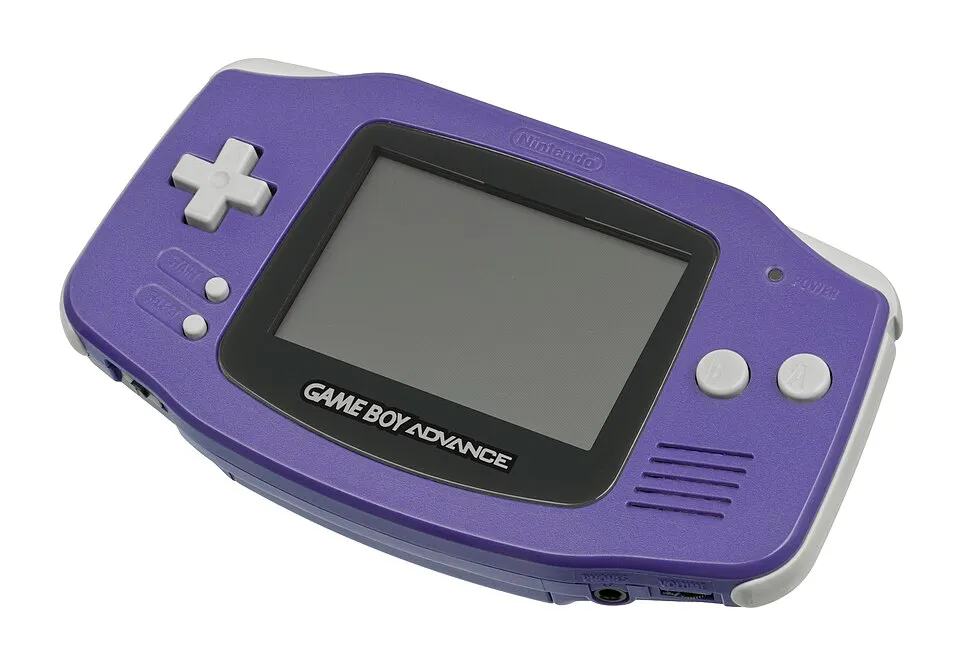 Game Boy Advance hardware shown in the reference photograph