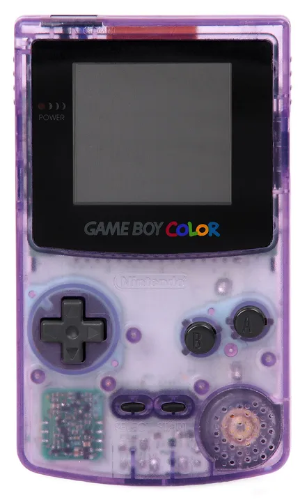 Transparent purple Game Boy Color with screen off