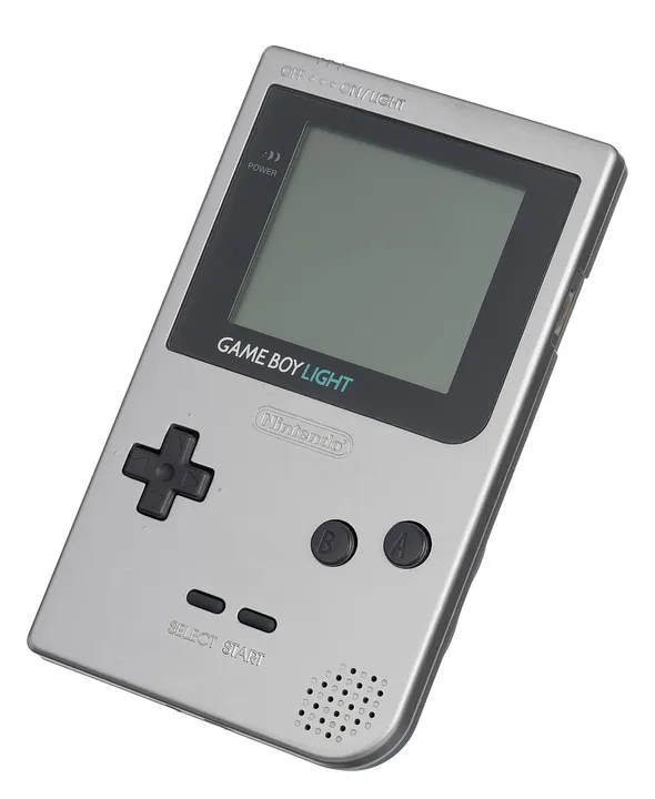 Silver Game Boy Light handheld
