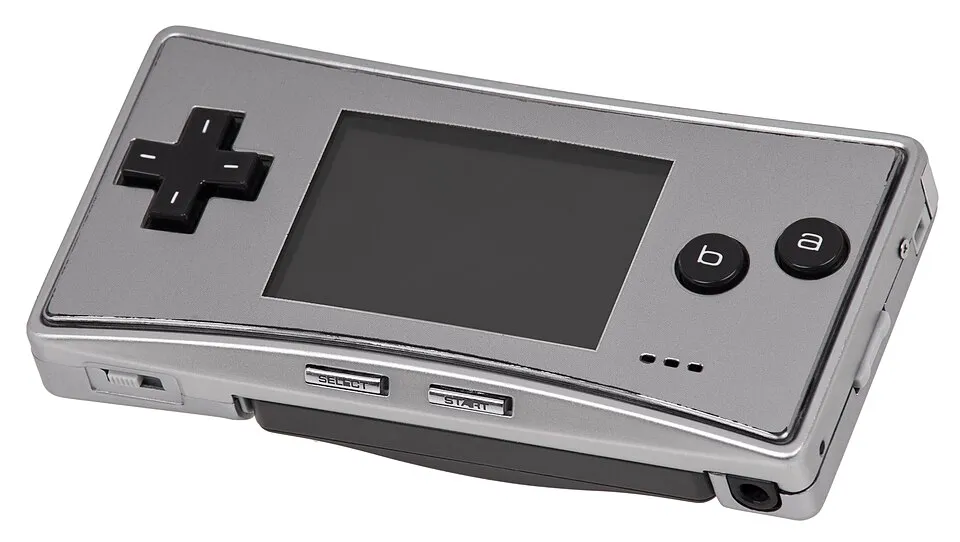Game Boy Micro hardware shown in the reference photograph