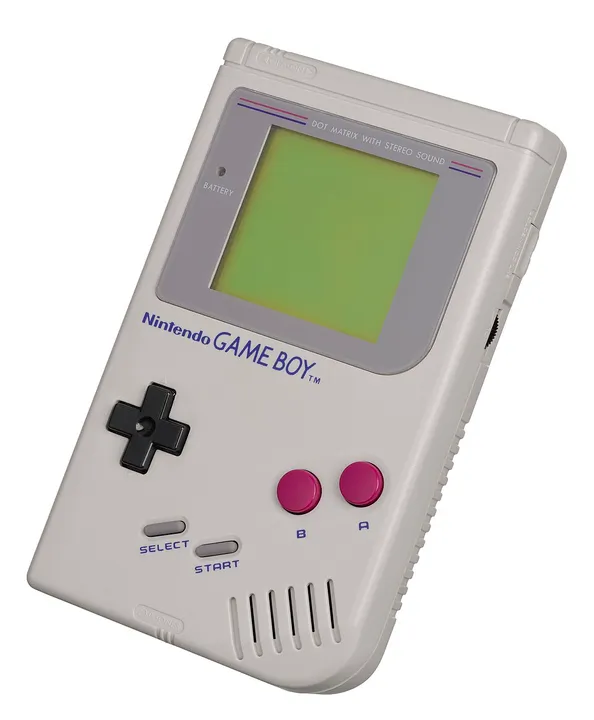 Game Boy hardware shown in the reference photograph