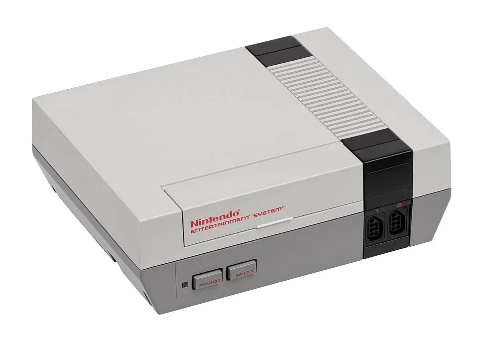 Nintendo Entertainment System hardware shown in the reference photograph