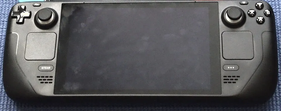 Front of the original LCD Steam Deck handheld
