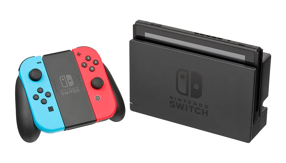 Nintendo Switch hardware shown in the reference photograph