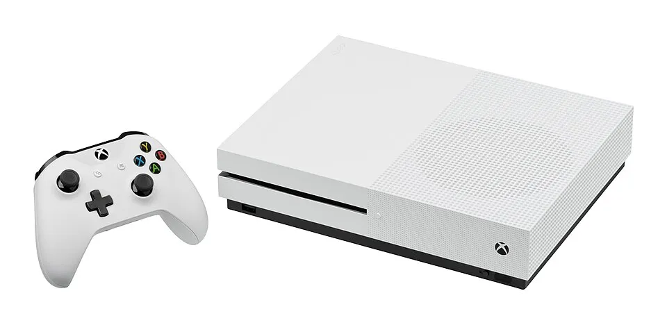 Xbox One S hardware shown in the reference photograph