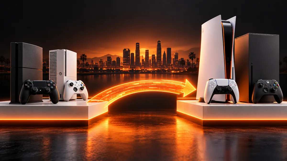 Conceptual illustration for claim the GTA V upgrade on PS5 and Xbox Series X|S
