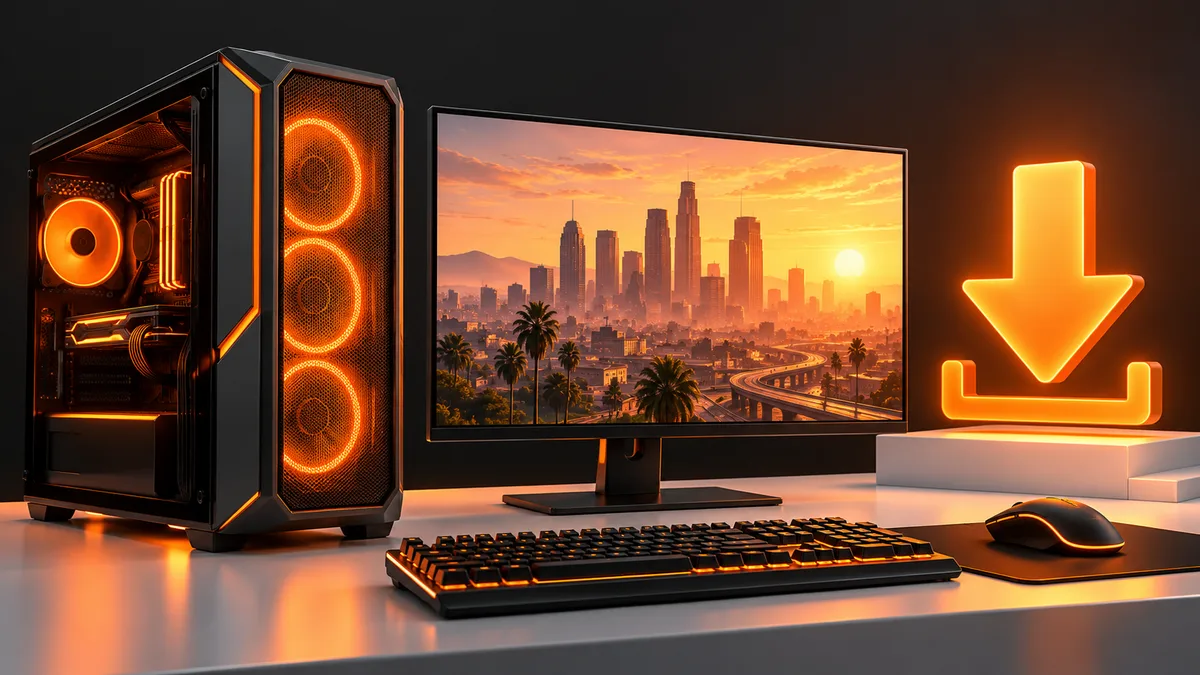 Conceptual illustration for install GTA V on PC through your owning store