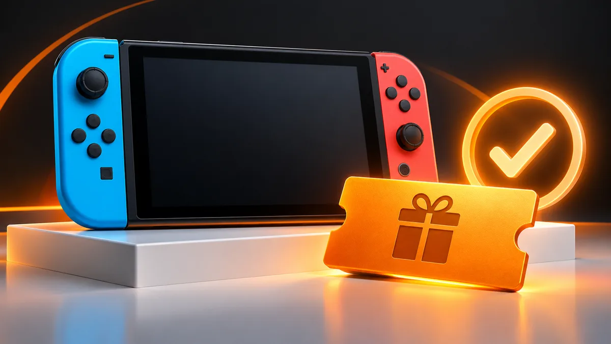 Conceptual illustration for redeem a Nintendo Switch or Switch 2 game code