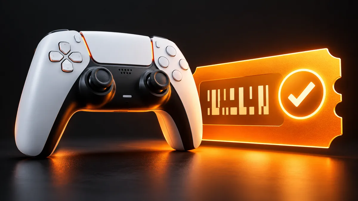 Conceptual illustration for redeem a PS5 game code and download the game