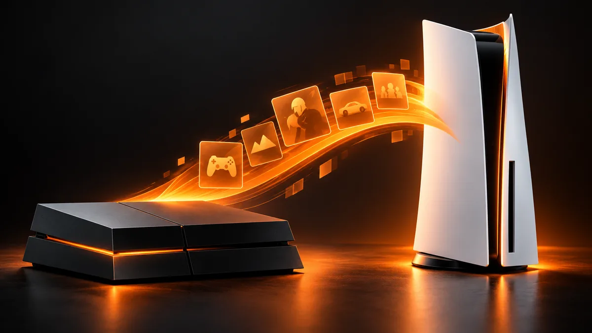 Conceptual illustration for upgrade eligible PS4 games and select the PS5 version