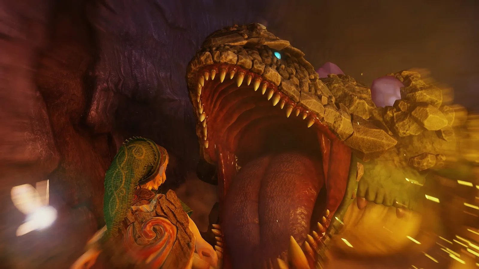 Official Ocarina of Time Switch 2 screenshot of Link riding Epona towards Death Mountain
