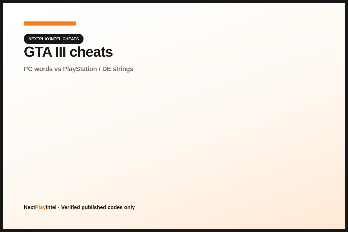 Conceptual illustration for GTA III cheats