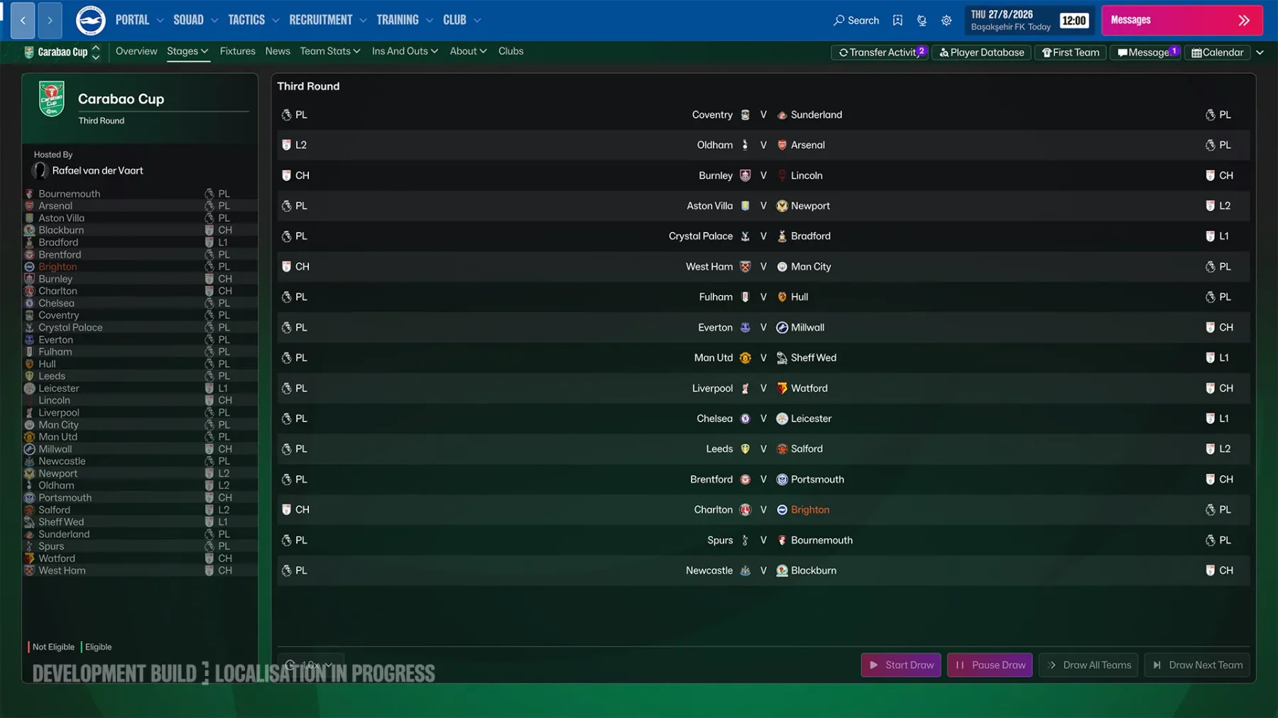 Second official Football Manager 27 screenshot from Steam
