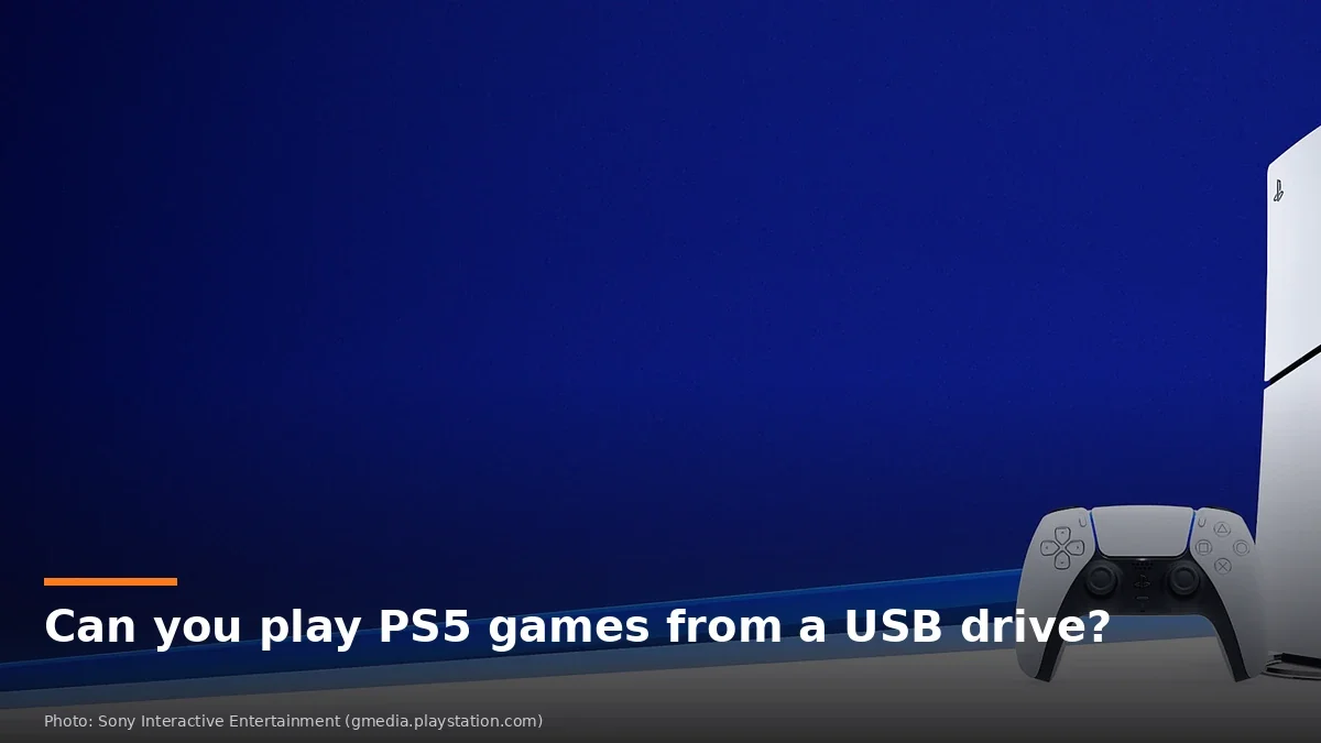 Official PlayStation 5 hardware with NextPlayIntel title overlay about USB storage