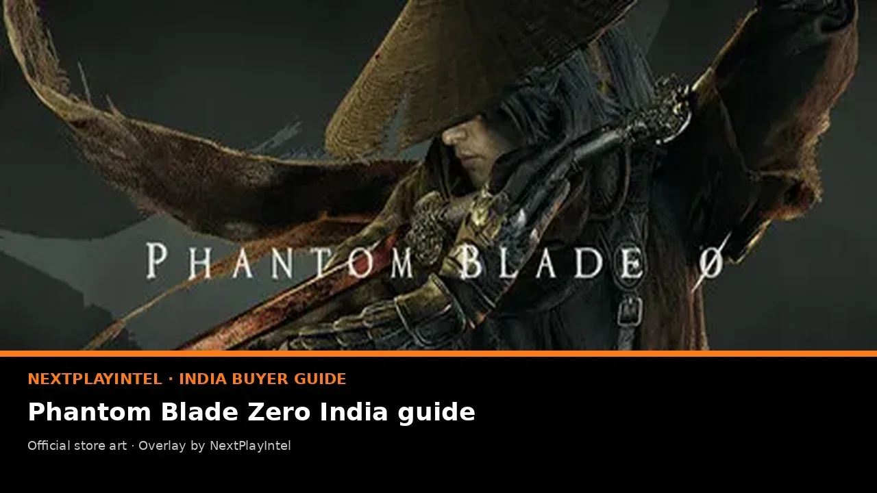 Official Phantom Blade Zero store artwork with NextPlayIntel India label