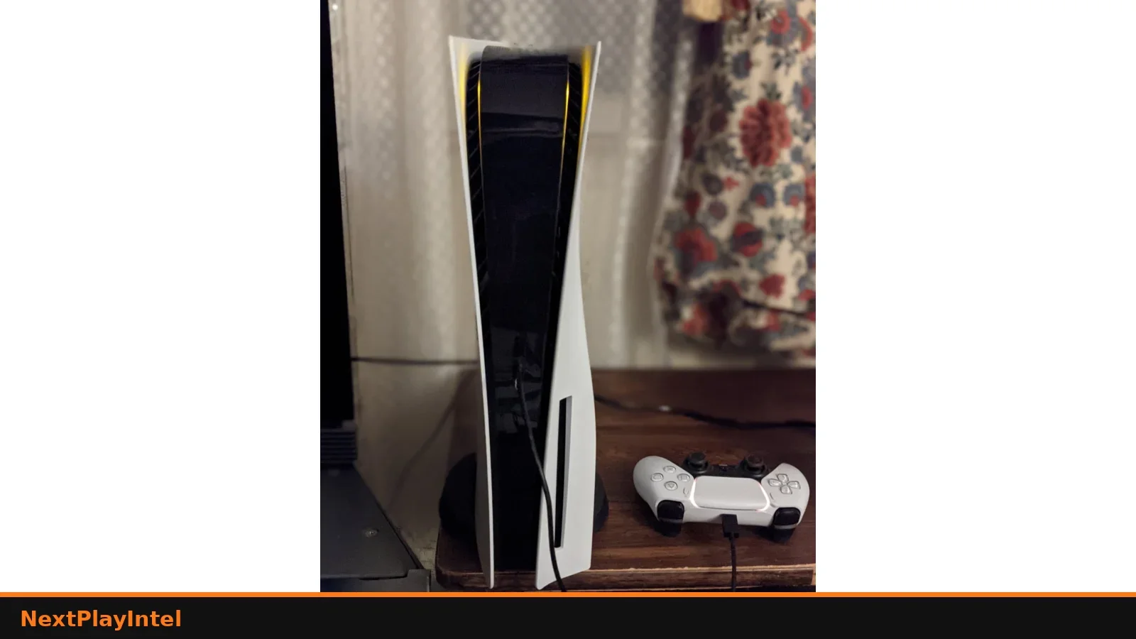 PlayStation 5 console beside a DualSense controller