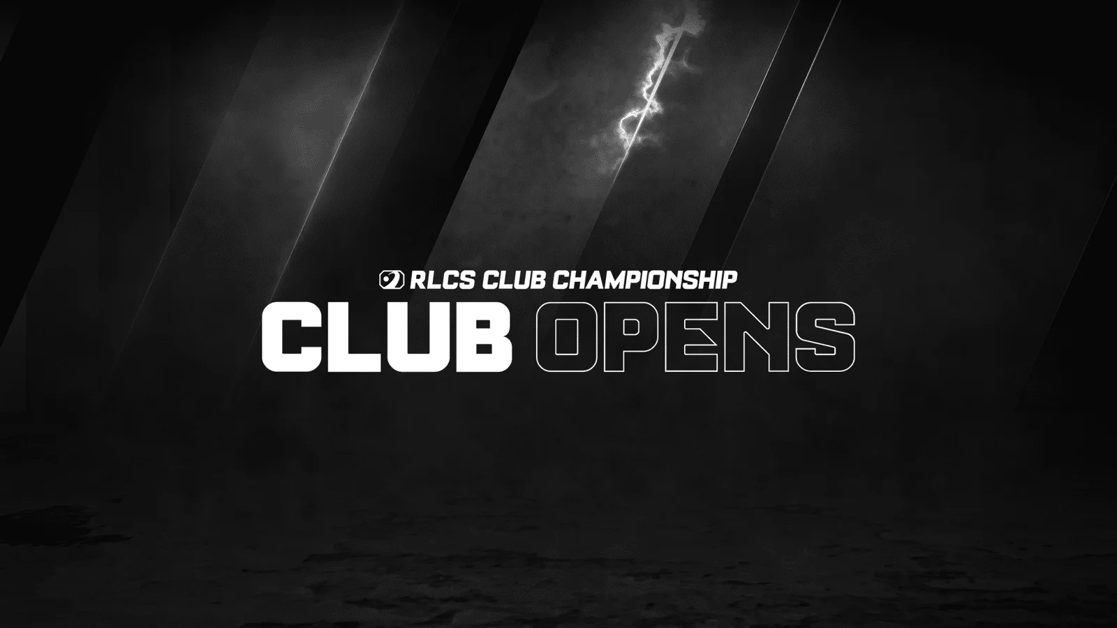 Black banner with lightning and the text RLCS Club Championship Club Opens