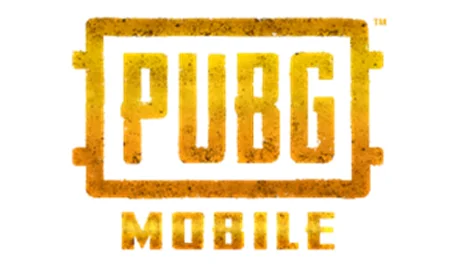 Gold PUBG MOBILE logo on a white background