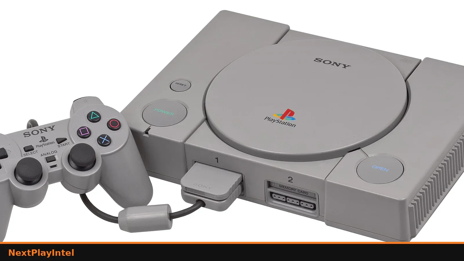 Original Sony PlayStation console with controller