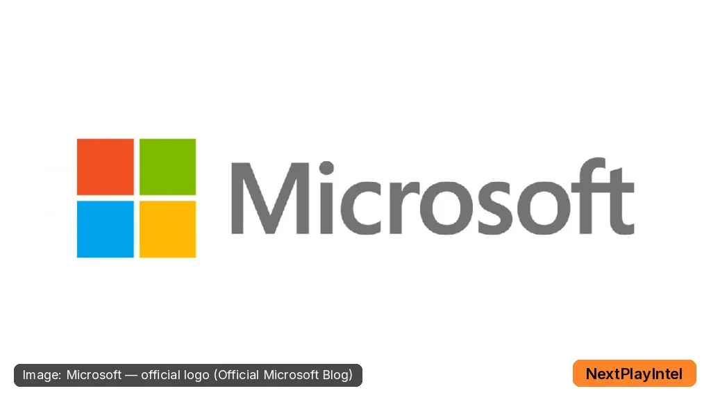 The official Microsoft logo with the four coloured squares next to the Microsoft wordmark