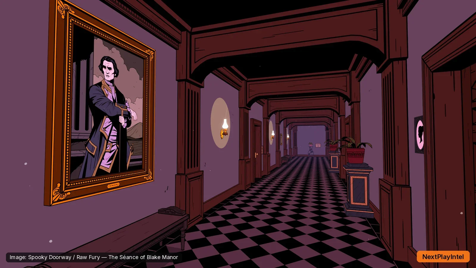 Hotel corridor in The Séance of Blake Manor