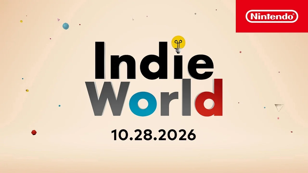 Nintendo's official Indie World Showcase stream artwork with the Indie World logo on a cream background